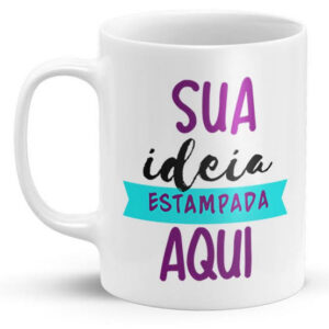 Caneca Cerâmica Porcelana Branca Personalizada