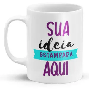 Caneca Cerâmica Porcelana Branca Personalizada
