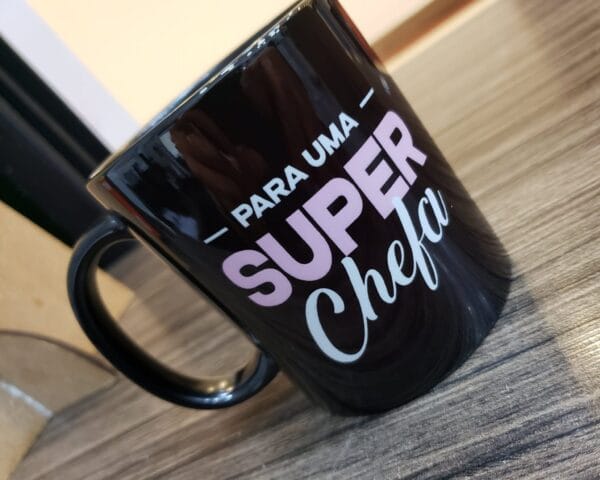 Caneca Cerâmica Porcelana Preta Personalizada - Imagem 2