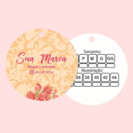 Tag Personalizada 4,5x4,5 cm com furo