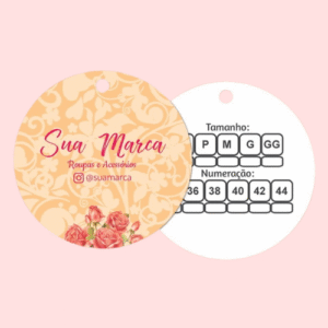 Tag Personalizada 4,5x4,5 cm com furo