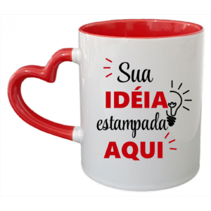 Caneca Alça Coração Personalizada