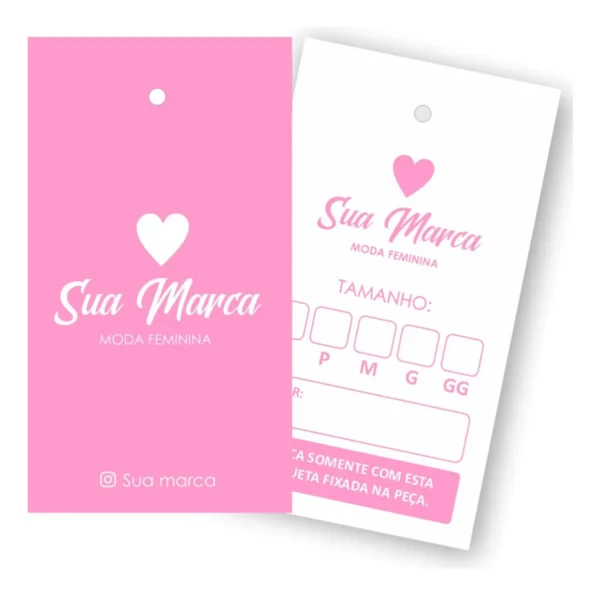 Tag Personalizada Retangular 5x8 cm com furo