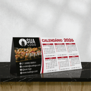 Calendário de Mesa Triangular Personalizado 2026