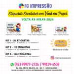 Etiqueta Escolar Adesiva Personalizada